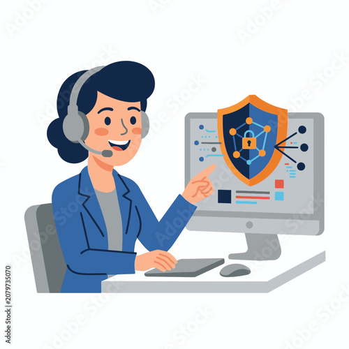 Female IT Security Specialist Managing Data Network Protection