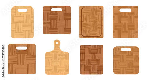 Canvastavla Set of Wooden Cutting Boards with Woven Texture Patterns