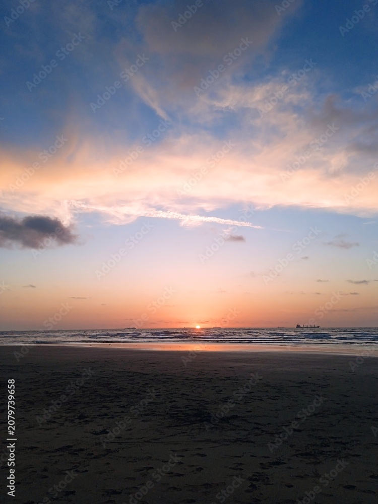Fototapeta premium sunset over the sea Atlantic Ocean Casablanca Morocco 