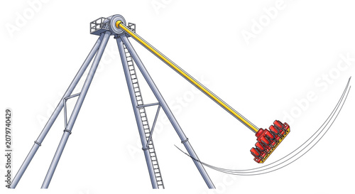 Canvas Print Giant Pendulum Swing Ride Amusement Park Thrill Ride