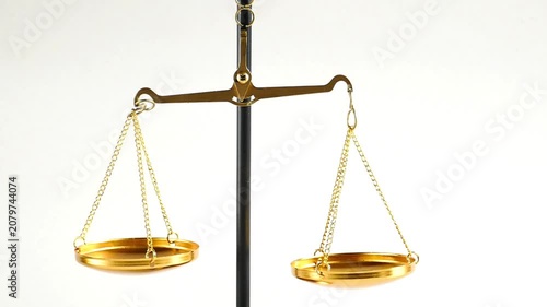 choice and its consequences.Accuracy and Correctness. Golden scales tilt in opposite directions.The correctness of choice and decision is a symbol. 4k footage