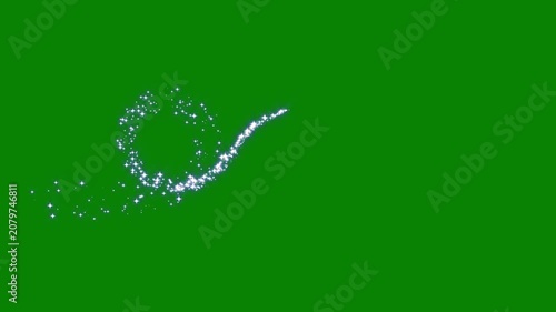 4K Magical Infinity Star Trail Loop on Green Screen, Glowing Glittering Particle Swirl Motion Graphics Overlay for Fantasy and Cinematic Video Transitions