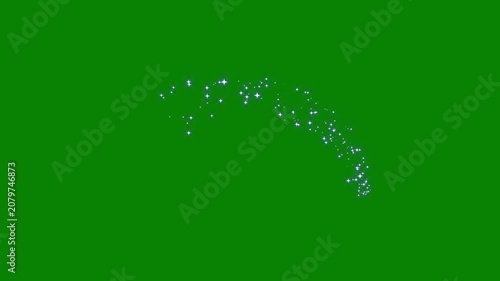 4K Magical Star Arc Trail Loop on Green Screen, Glowing Particle Swoosh Motion Graphics Overlay for Easy Chroma Key Compositing in Fantasy Video Projects