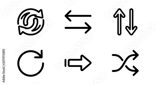 Icon Set: Refresh, Swap, Exchange, Repeat, Forward, Shuffle Arrows