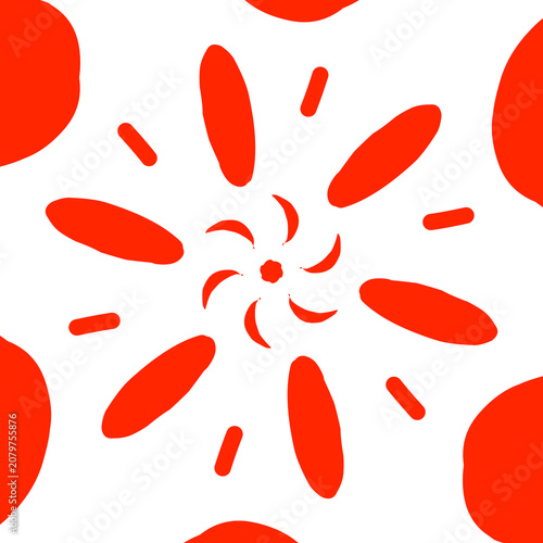 Abstract Red Spiral Flower Decorative Design Element