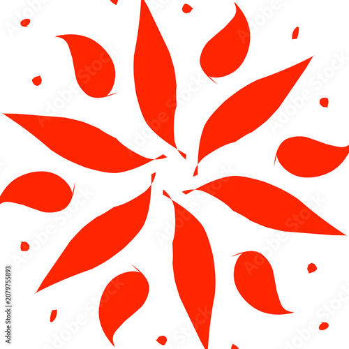 Abstract Red Floral Ornament Decorative Vector Background