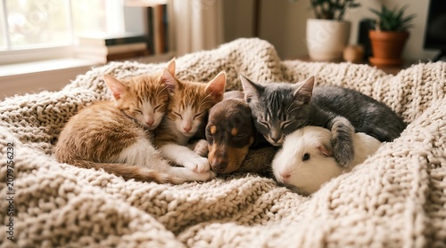 Ginger cat resting on a cozy couch.