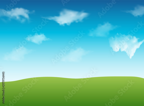 Ilustration of a view of a green field.