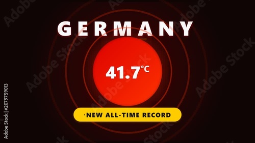 Germany Record Heat Wave Animation High Temperature Climate Change Graphic