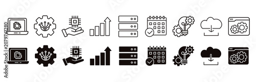 Fotografie EDI icon set. automation, and process vector illustration concept