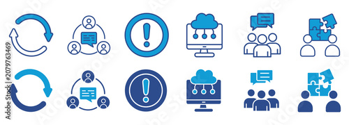 Fényképezés communication icon pack dual tone collection set vector illustration