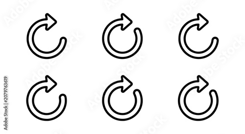 Refresh Arrows, Reload Icons, Circular Arrows, Repeat Symbols, Vector Set