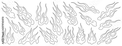 Photos Japanese style fire line drawings isolated on a transparent background