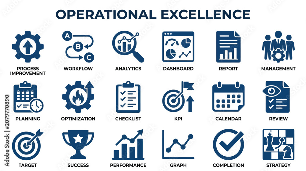 Fototapeta premium Excellence icons define team workflow.