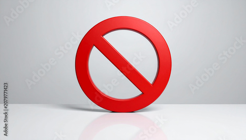 3D Red Stop Sign No Entry Symbol