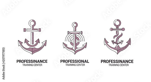 Three anchor logos with professional training center text.