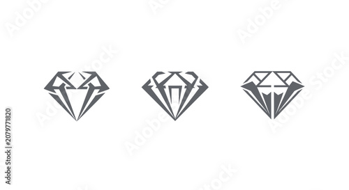 Three gray diamond icons in a row.