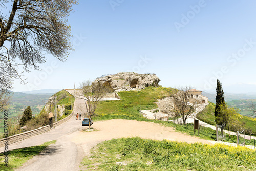 Natural Sigths of The Cerere Rock (Rocca di Cerere) in Enna, Sicily, Italy.