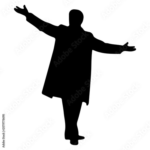 Silhouette of a Man with Arms Wide Open.