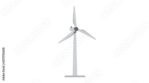 Minimalist Vector Illustration of a Modern Wind Turbine for Renewable Green Energy and Sustainable Power