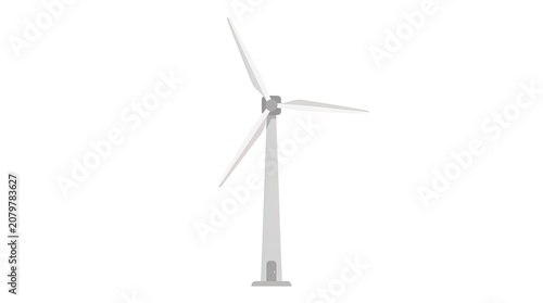 3D Render of a Modern Wind Turbine Generator for Sustainable Clean Energy Isolated on White Background