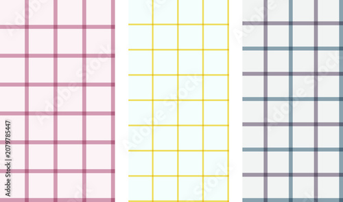 Quadro em tela Seamless Grid Patterns Collection in Various Colors