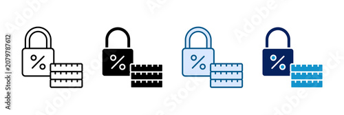 Schilderij op canvas Fixed Rate Icon Set Multiple Style Collection