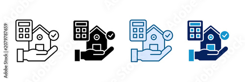 Photos Affordability Icon Set Multiple Style Collection