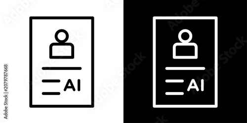 AI ID card icon featuring profile badge and AI representing digital identity, access, and authentication.