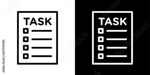 Task checklist icon featuring to-do list representing task management, planning, and productivity workflow.