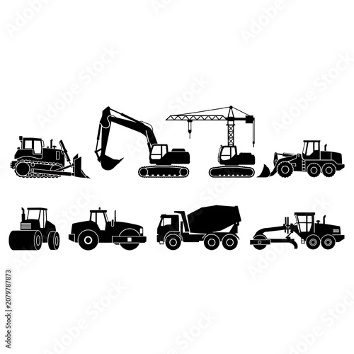 Assorted vintage toy vehicles on white background.