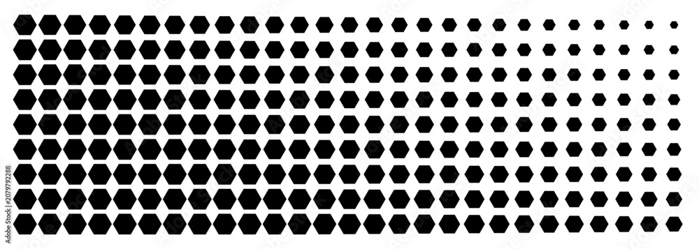 Fotografie Hexagon Pattern in Black and White Background