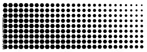 Quadro em tela Hexagon Pattern in Black and White Background