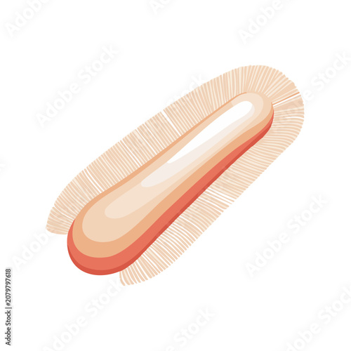 Flat illustration of a peach and red hair clip