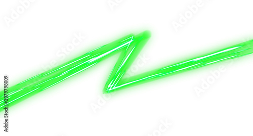 Canvastavla Dynamic Green Neon Lightning Bolt Electric Strike