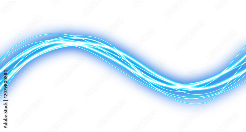 Naklejka premium Futuristic Blue Data Flow Line Technology element