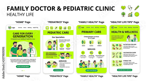 Family Doctor & Pediatric Clinic Website Design - Healthy Life