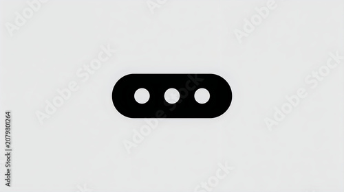 Minimal ellipsis icon with three circular dots, flat vector glyph