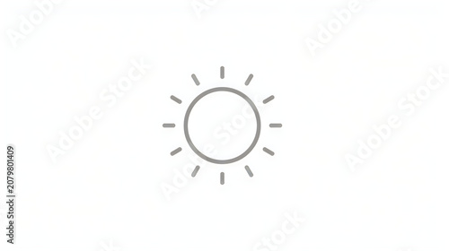 Simple sun icon with rays on white background