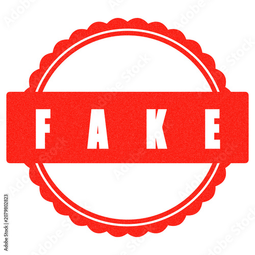 Fotografía Red Fake Stamp on White Background