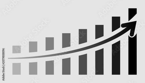 business graph with arrow
