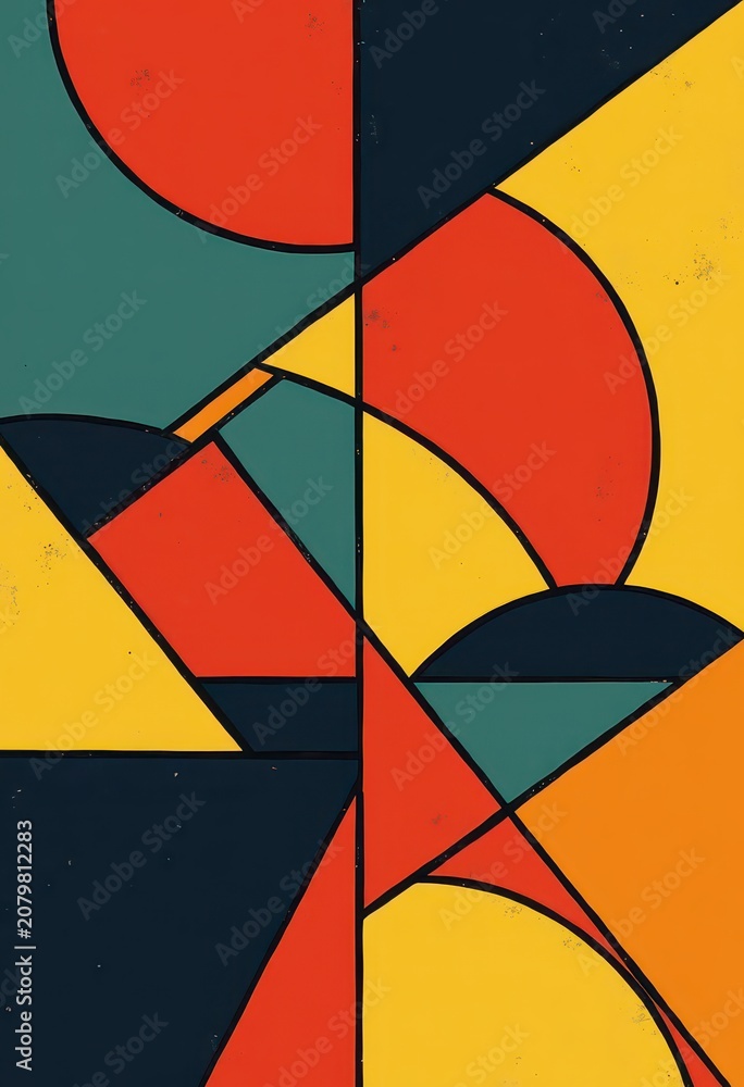 Fototapeta premium Colorful Geometric Patterns with Bold Shapes and Contrast Elements