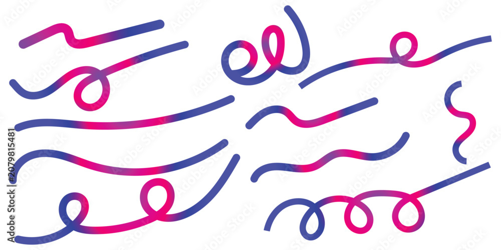 Naklejka premium Vibrant gradient swirls and loops illustration