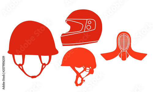 red helmet vector illustration.