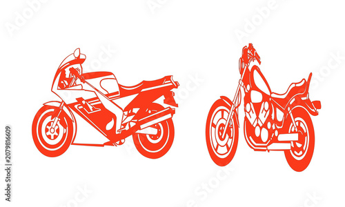 red motorcycle vector illustration