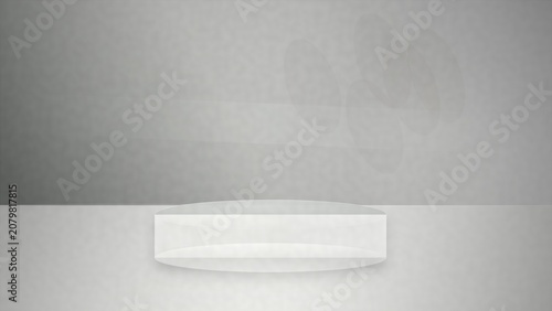 Konstfotografi White futuristic pod on gradient background