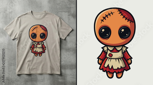 Voodoo Doll Cartoon Character Design.