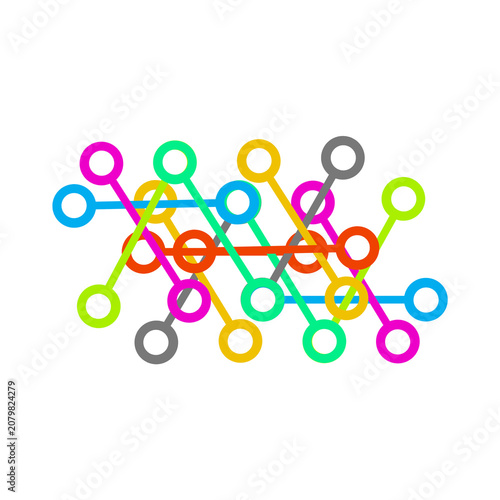Circular and straight line patterns isolate.