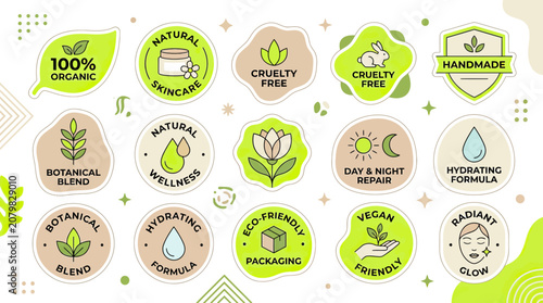 Natural Skincare Labels: Organic, Vegan, Cruelty-Free, Eco-Friendly & Handmade Badges