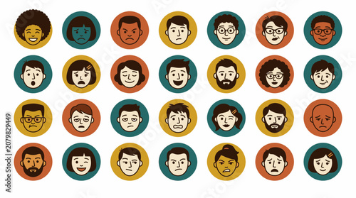 Emotion Diverse Human Facial Expression Avatar Collection Depicting Various Moods for Modern Communication